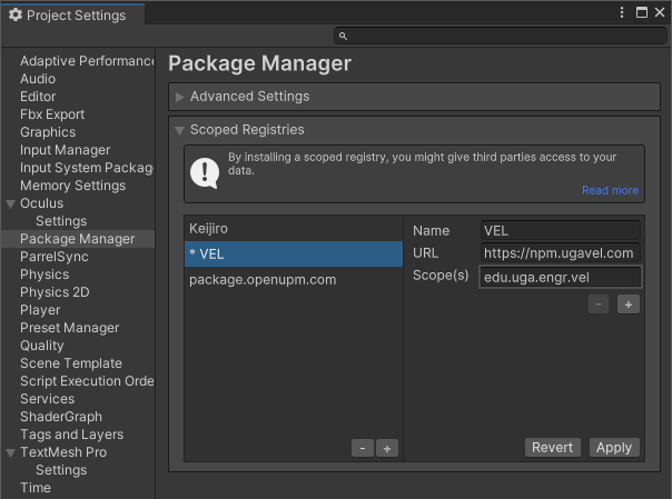 Scoped registry example